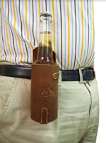 Bottle and can holder in leather for belt with Spanish flag 10.000€ #50014V004